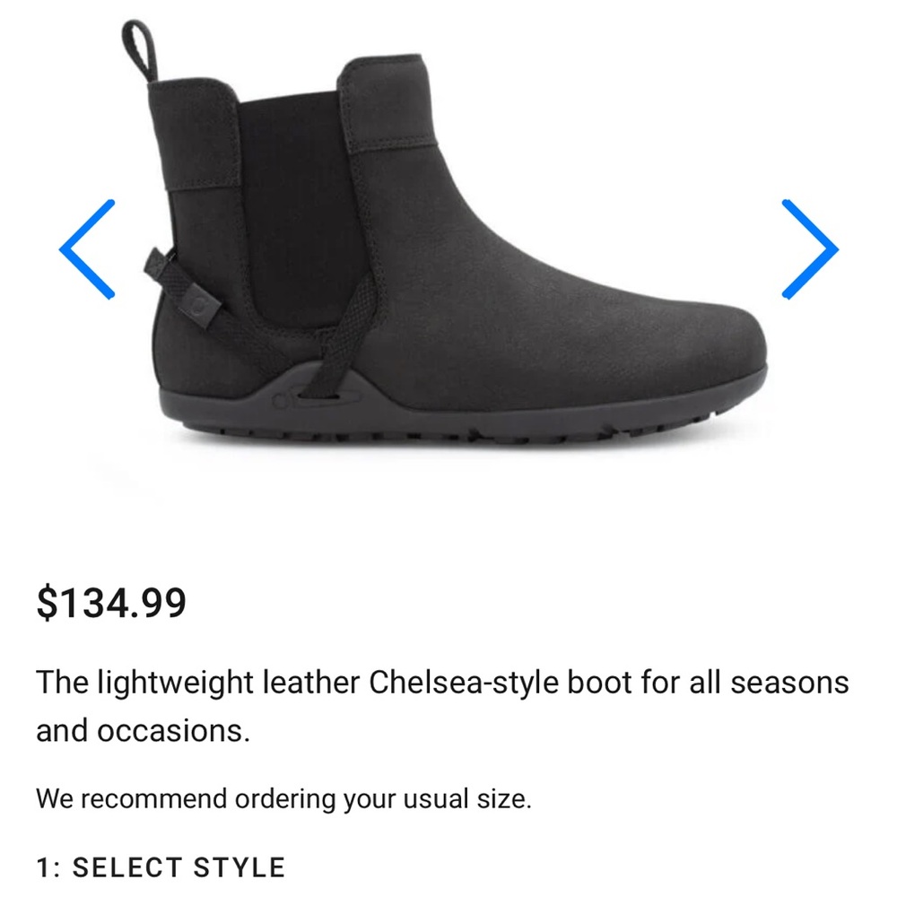 Xero shoes Chelsea boot - barefoot feel leather booties size 8.5